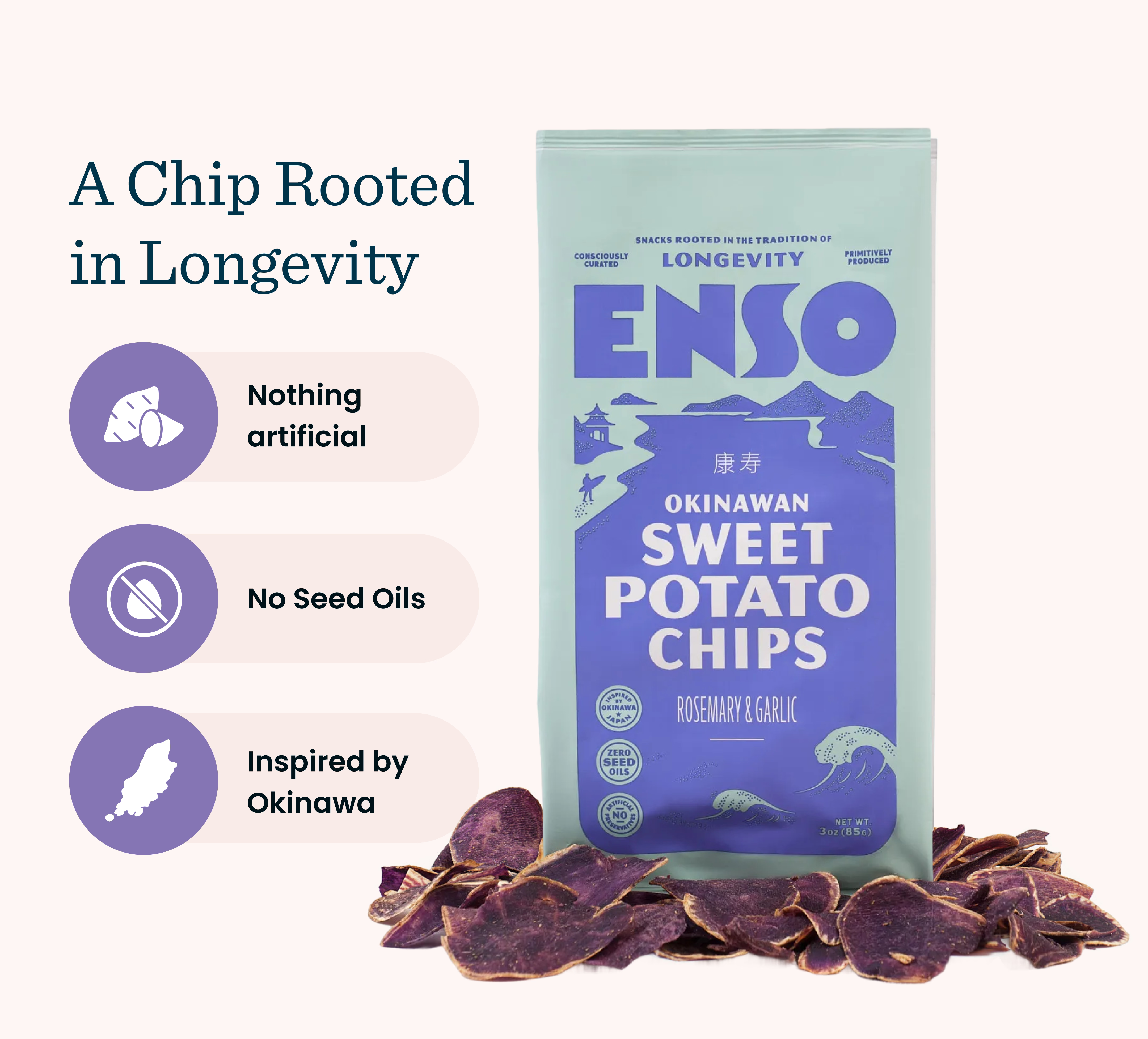 Okinawan Sweet Potato Chips | Rosemary & Garlic